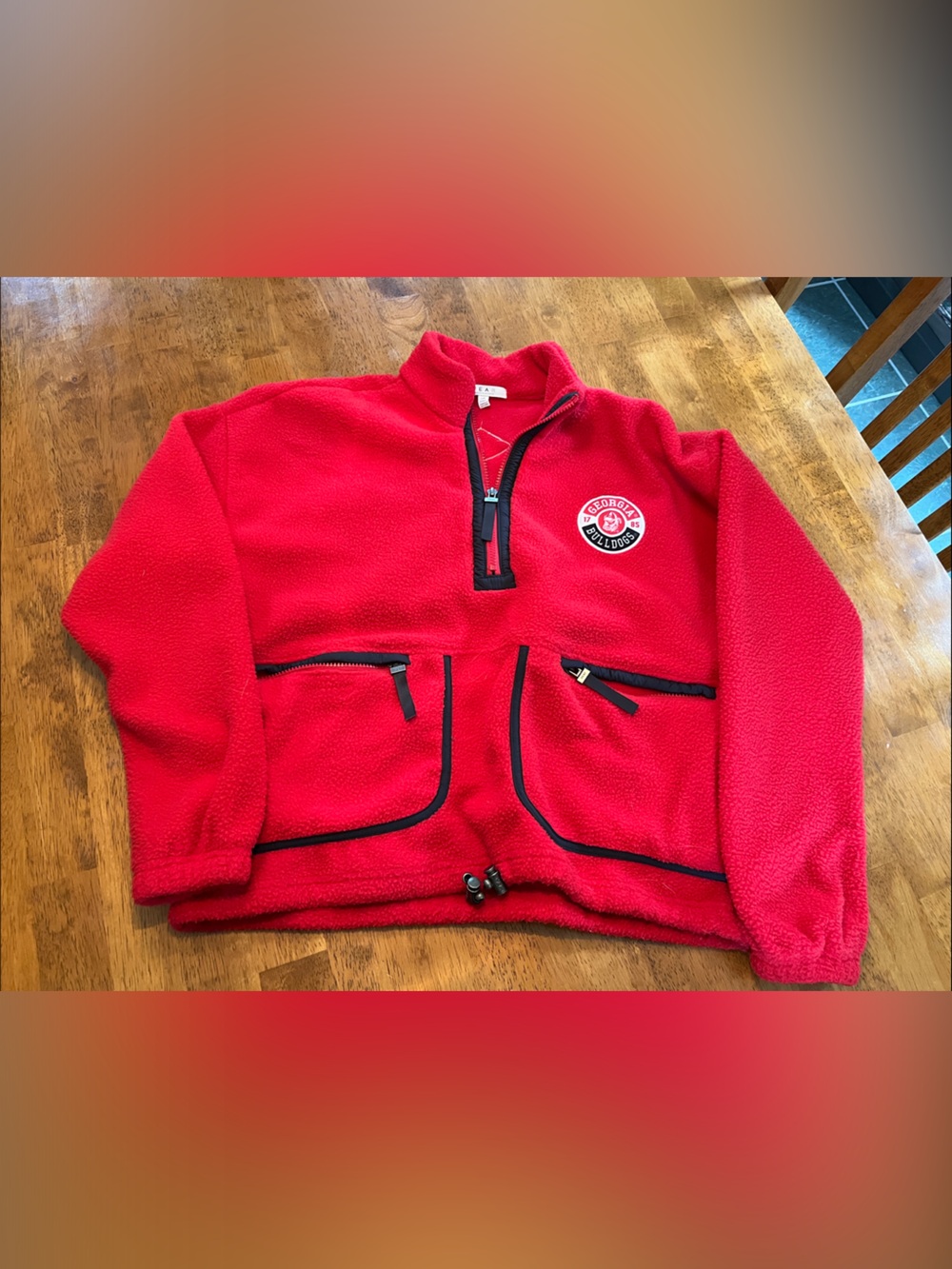 Women’s Red Fleece Quarter-Zip Jacket